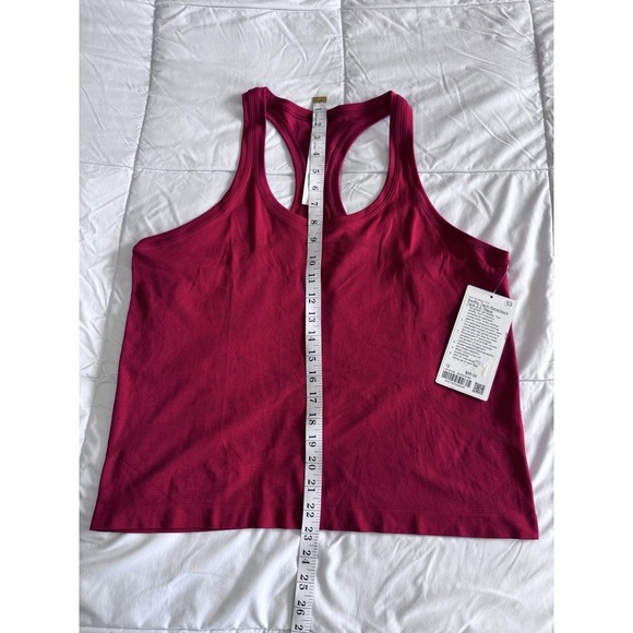 New Lululemon Swiftly Tech Racerback Tank 2.0 Race Size 12 Dark Red Hip Length - Picture 4 of 9